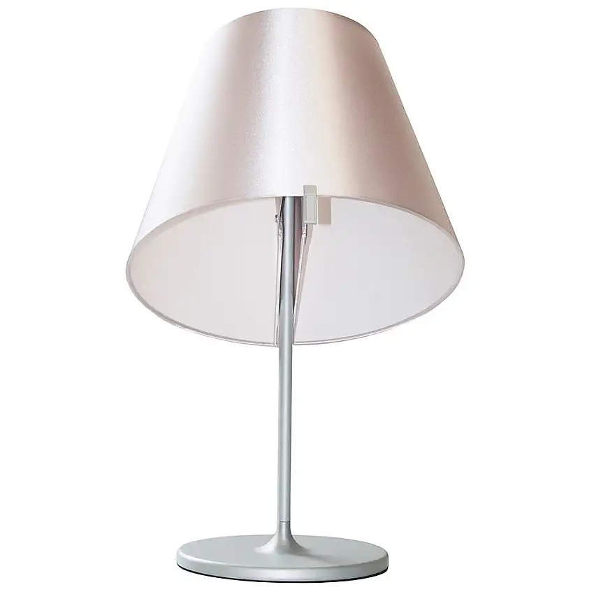 Abajur Dama Alumínio Cúpula Cinza 35cm 2 Lâmpadas E27 BVAB001 Bonvenon