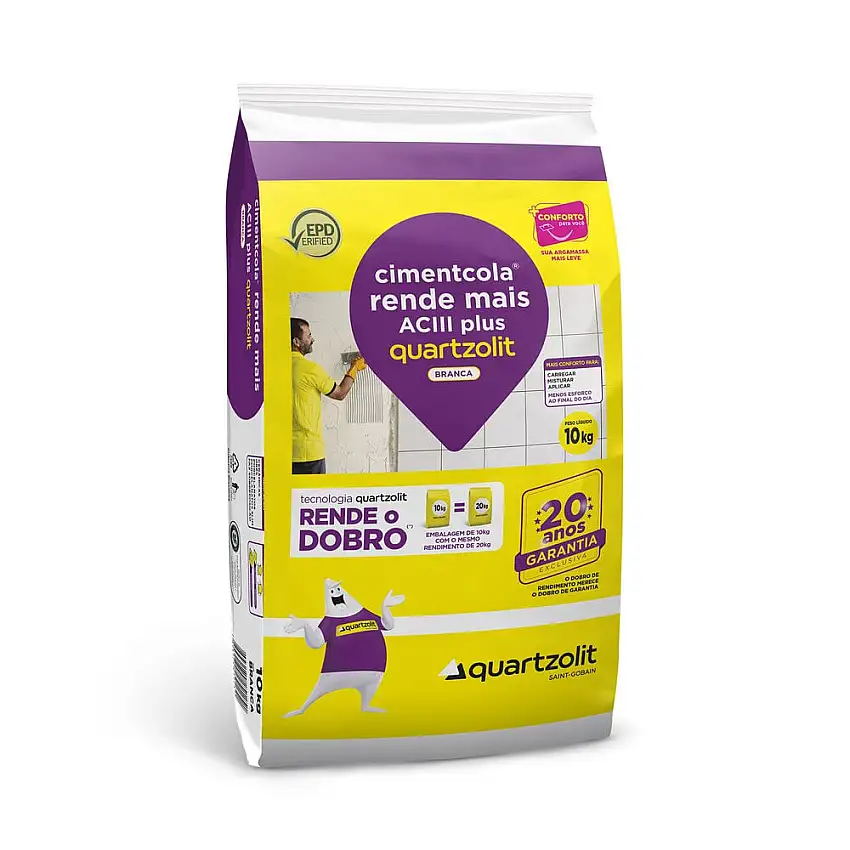 Argamassa Cimentcola Rende Mais Aciii Branca 10Kg Pl Quartzolit