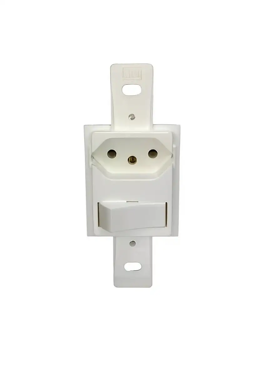 1 Interruptor 1 Tomada 10A Branco Klin 13328731 WEG